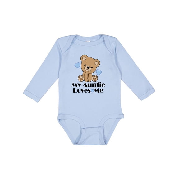 Inktastic My Auntie Loves Me Nephew Bear Boys Long Sleeve Baby Bodysuit