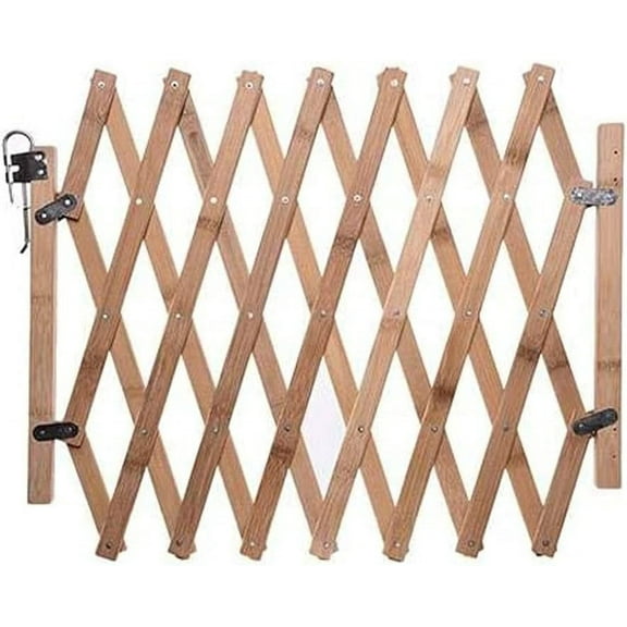 Wooden Pet Gate for Dogs 18.6 Inch Tall Retractable Dog Gate for The House Doorway Stairs Maximum Width 43 Inch Wood Color Wood