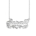 thumbnail image 2 of Personalized Name Necklace with Heart and Tail. Beading and Rhodium on First Initial and Heart, 2 of 2