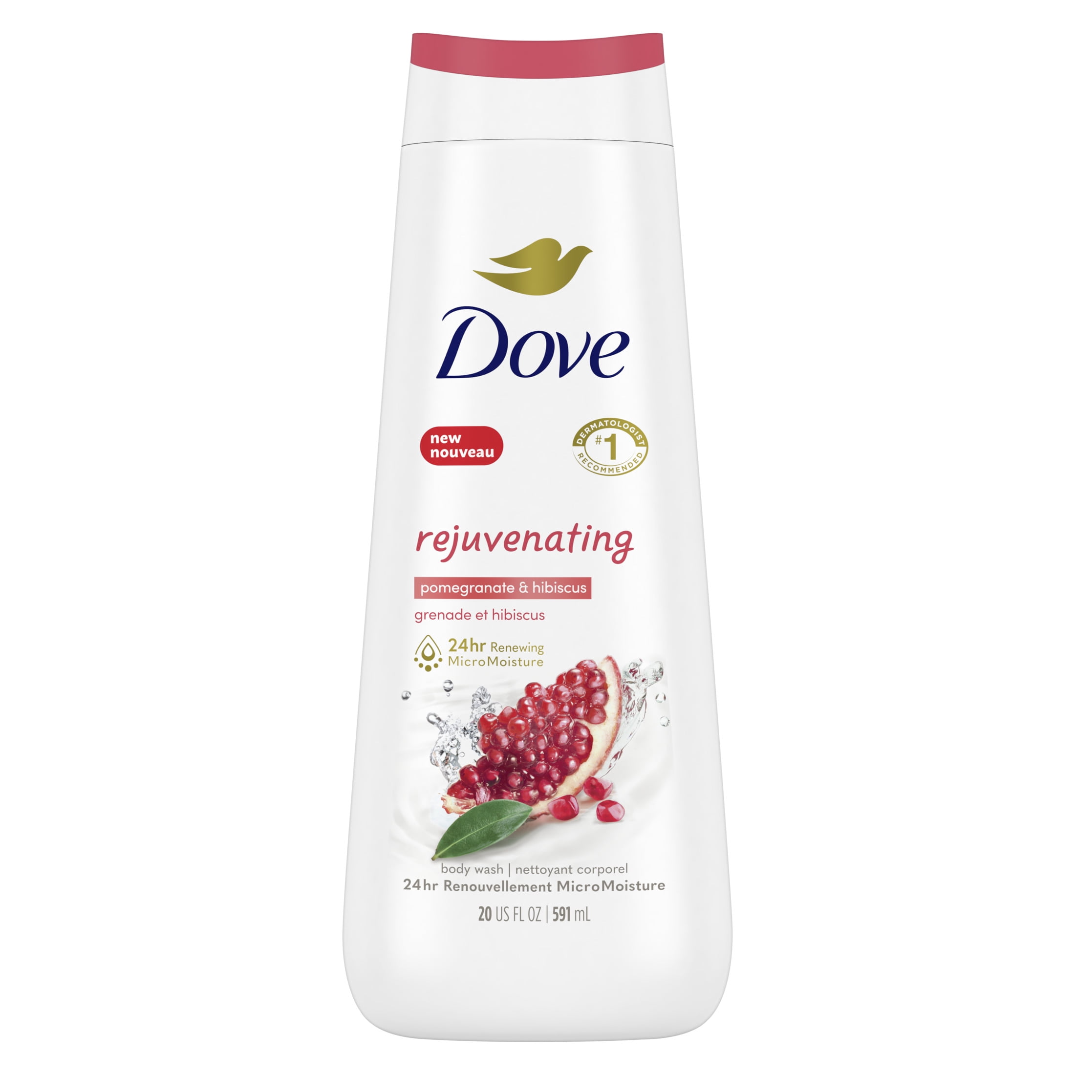 Dove Rejuvenating Liquid Body Wash Pomegranate & Hibiscus Tea, 20 oz