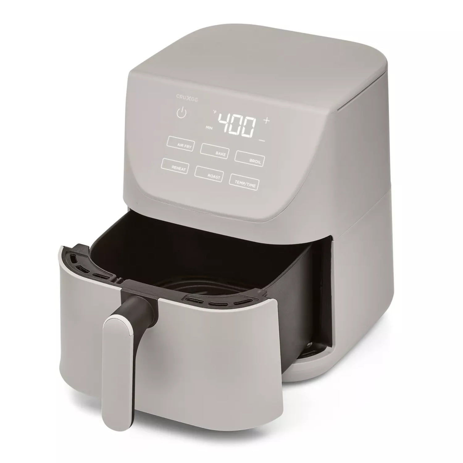 CRUXGG 6 qt Air Fryer, Gray-Touch Activated