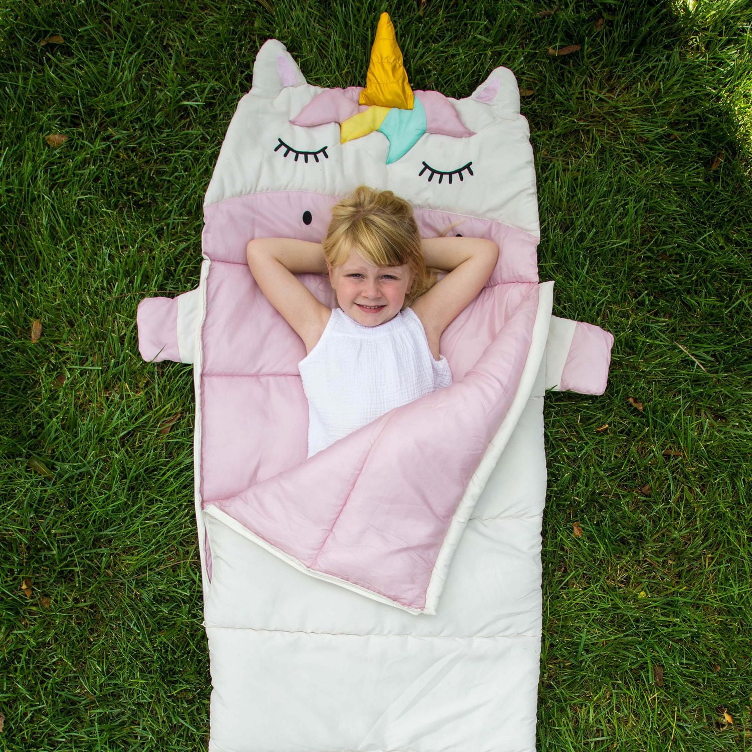 Sac De Couchage Enfant Happy Nappers - Licorne Scintillante - Grand Modèle Avec Oreiller - Neuf