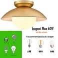 thumbnail image 6 of Claxy 11" Brass Dome Flush Mount Ceiling Light with Globe Milk Glass Shade, 6 of 7