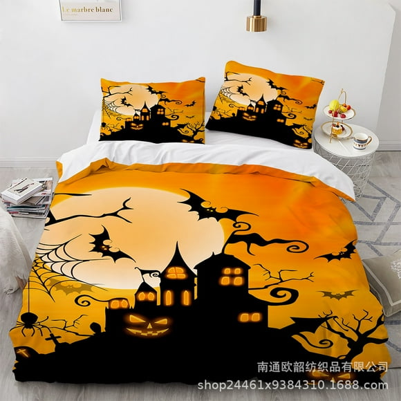 ben-Halloween 3D Bedding Suit, Three Piece Set, Soft Microfiber, Duvet Cover, Bedroom Decoration