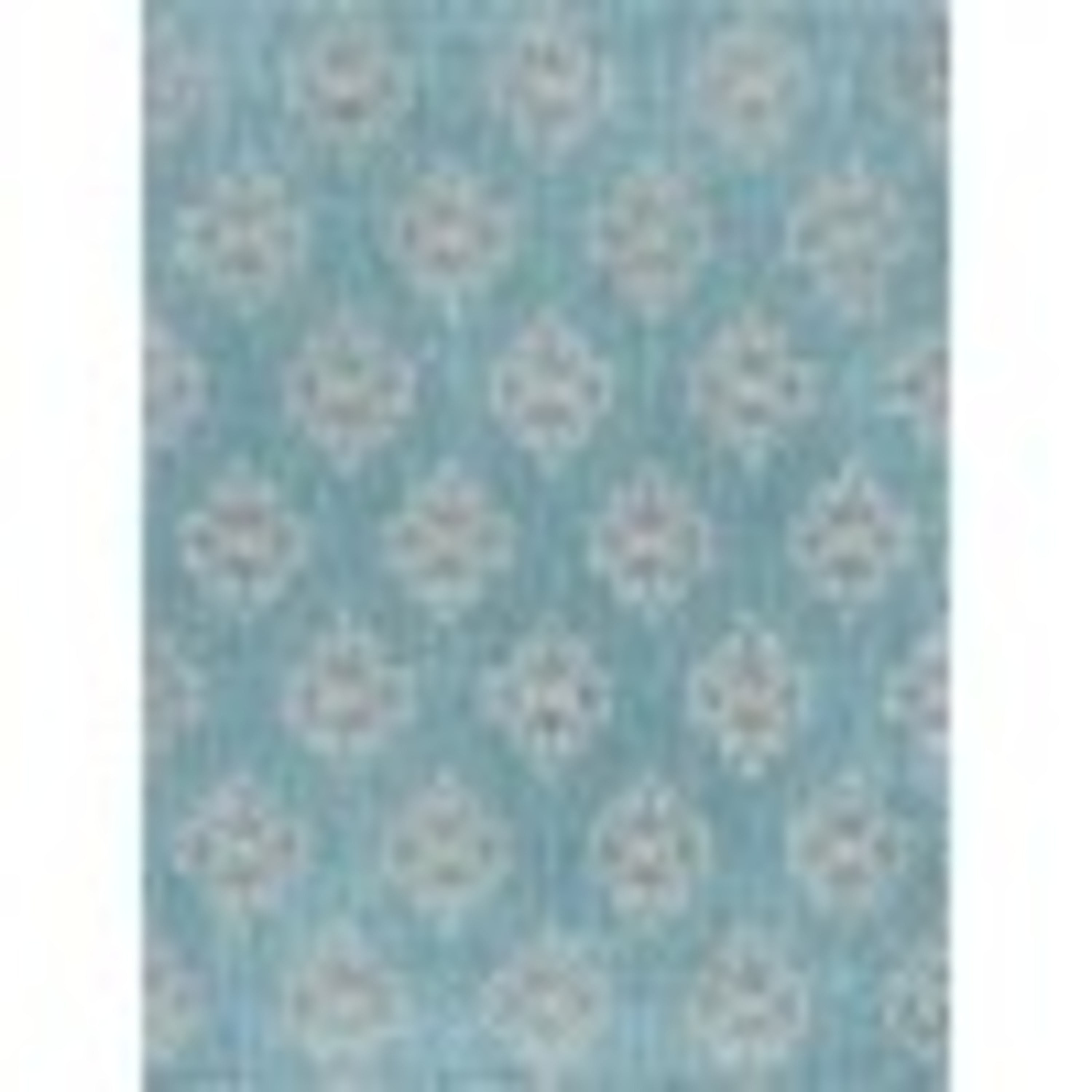 Veranda Transitional 8' x 10' Aqua and Light Gray Polypropylene Outdoor Area Rug