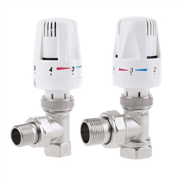 Automatic Thermostatic Radiator Control Valve G1/2 Inch Angle for Floor Heating Copper