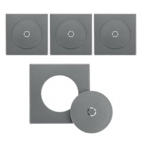 Uxcell 4pcs Pipe Wall Covers 51 mm/2" ID Square Removable with Round Hole Cover, Dark Grey