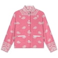 thumbnail image 4 of Jackets for Women Winter Coat Jackets Flannel Stand Collar Jacket(Pink Paisley Bandana Pattern,Size:S-4XL), 4 of 7