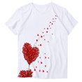 thumbnail image 4 of Camiseta de Manga Corta de Cuello Redondo Impresa para las Mujeres Día de San Valentín, Mezcla Ligera de Poliéster para Primavera Verano Otoño, 4 of 8