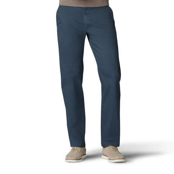 Men's Lee Performance Series Extreme Comfort Khaki Straight-Fit Flat-Front Pants Pacific Blue
