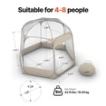 thumbnail image 6 of VEVOR Pop up Bubble Tent, 10 x 9.2 ft Waterproof & UV-Resistant, Clear Camping Tent Shelter, Outdoor Garden Dome Igloo Tents with Windows, 540° Panoramic View, for 4-8 Persons Patio Backyard, 6 of 9
