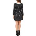 thumbnail image 3 of Allegra K Women's Contrast Peter Pan Collar Metallic Stars Long Sleeve Dress, 3 of 6