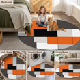 thumbnail image 6 of 3ft Round Rug, Burnt Orange Black Non-Skid Rubber Backing Large Area Rugs - Living Room Bedroom Home Office, Modern Abstract Geometric Indoor Floor Mat Carpets Washable Rug, 6 of 9