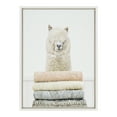 thumbnail image 2 of Kate and Laurel Sylvie Fold Alpaca Framed Canvas Wall Art by Amy Peterson Art Studio, 18x24 White, Fun Modern Animal Art Wall Décor, 2 of 6