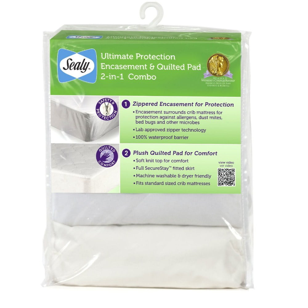 Sealy Ultimate Protection Encasement & Quilted Crib Mattress Pad 2in1