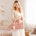 thumbnail image 5 of Diaper Caddy Organizer for Changing Table,Nursery Storage Bin with Handles,Storage Basket for Wipes,Baby Essentials Organizer,3 Compartments & 8 Pockets,with Cute Bear Decor,A, 5 of 6