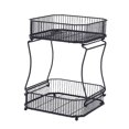 thumbnail image 1 of de 2 niveles, soporte desmontable para verduras, contenedor de exhibición de cosméticos, artículos diversos, soporte de frutas Negro Gloria puesto de cesta de frutas, 1 of 9