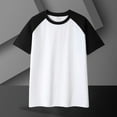 thumbnail image 4 of T-shirts for Men Short Sleeve Round Neck Color Blocked Pullover Fitness Casual Sports T-Shirt White XXL Mens Tops, 4 of 6