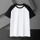 thumbnail image 4 of Tops para hombre, blusas y camisas de manga corta con cuello redondo para hombre, jersey de dos colores con bloques para hombre, camiseta deportiva informal de fitness, pijama, blusa de poliéster de m, 4 of 9