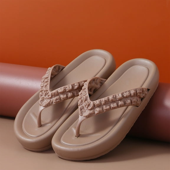WIZUTIZ Shower Slippers for Women Athletic Comfortable Slide Sandals Women Summer BOHO Jeweled Shiny Sandals Platform Heels Sandals BOHO Knitted Beach Slides Outdoor Sandals Mother's Day Gifts