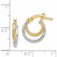 thumbnail image 3 of 14K Two-Tone Polished Diamond-Cut Hinged Hoop Earrings (15.7 X 13.2) Made In Peru tf1099tt, 3 of 5