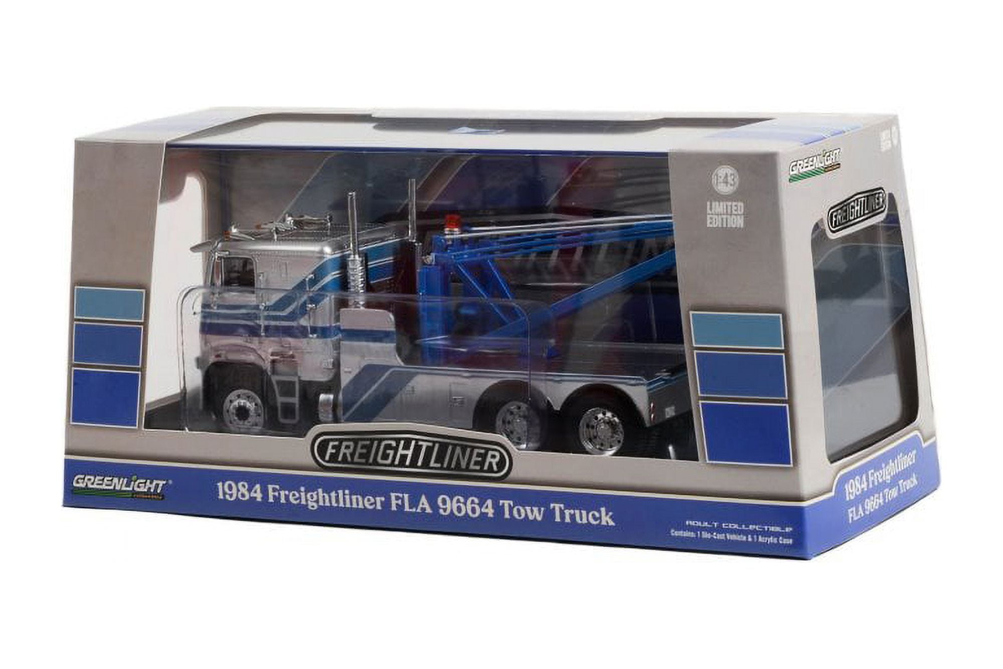 1984 Freightliner FLA 9664 Tow Truck, Silver - Greenlight