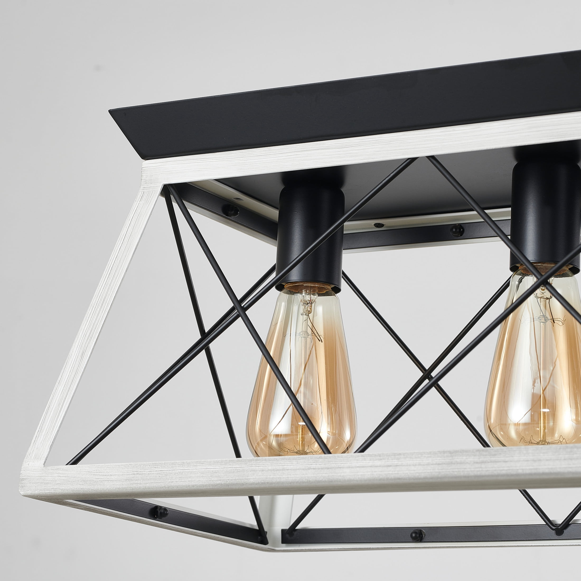 GDF Studio 5-Light E26 Farmhouse Chandelier, Rustic Kitchen Island Pendant Light with Adjustable Height, White