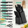 thumbnail image 6 of Vesteel Knife Block Set for Kitchen, 15-Piece High Carbon Stainless Steel Knives Set with Ergonomic Handle, Ultra-sharp & Rust Resistant, Black, 6 of 10