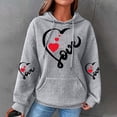 thumbnail image 2 of Enjoytime Hoodies for Women Long Sleeve Printed Lightweight Pullover Tops Drawstring Loose Sweatshirt with Pocket Hiking Clothes for Women on Clearance, 2 of 4