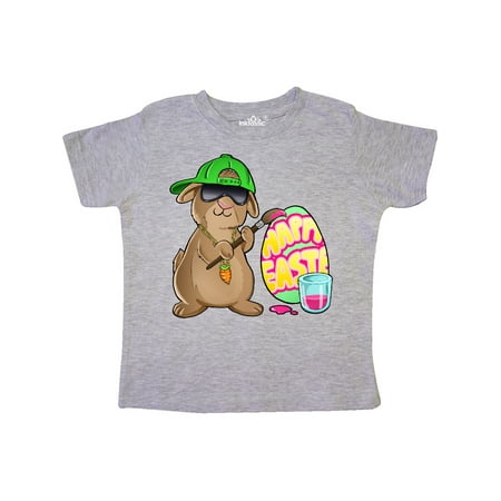 

Inktastic Hip Hop Artist Cute Brown Easter Bunny Painting Egg Gift Toddler Boy or Toddler Girl T-Shirt