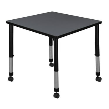 Regency Kee 30" Square Height Adjustable Mobile Classroom Table - Grey