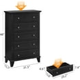 thumbnail image 2 of Black 5 Drawer Dresser for Bedroom, 48" Tall Wood Dresser & Chests of Drawers with Deep Drawers, Modern Chest Organizer with Metal Handles for Living Room, Hallway, Entryway, 2 of 7