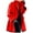 Red, variant on Women's Thick Wool Hooded Cardigan, Solid Color Windbreaker Outerwear, Casual Daily Jacket, Black, L