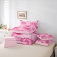 thumbnail image 6 of Homewish Cute Ribbon Bowknot Twin Bedding Sets 7-Piece for Teens Adults Female,Pink White Bedding Comforter Set Microfiber,Dreamy Princess Breathable Sheet Sets,Super Cozy Room Decor,Reversible, 6 of 8