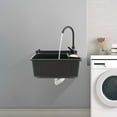thumbnail image 5 of Wall-Mounted Utility Sink, 20.08x17.52x9.45in PP & Aluminum Alloy, Rotating Faucet with Soap Dispenser, Space-Saving Design, Suitable for Laundry, Bathrooms, and Pet Washing, 5 of 18