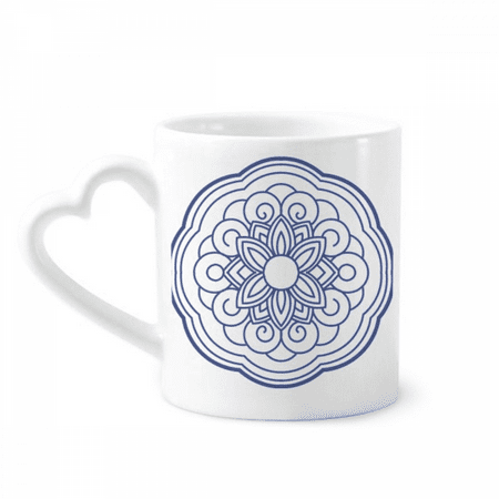 

China Chinese Blue Flower Pattern Mug Coffee Cerac Drinkware Glass Heart Cup