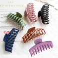 thumbnail image 2 of 6 pinzas para el pelo de plástico mate de 4 pulgadas, pinzas grandes antideslizantes para el pelo, sujeción fuerte para cabello grueso para mujeres y niñas (6 colores disponibles), 2 of 4