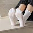 thumbnail image 3 of Zhengup Women's Ruffle Socks Mesh Casual Lace Cotton Crew Socks Summer Ultra Thin Cool Frilly Ankle Socks for Women, 3 of 7