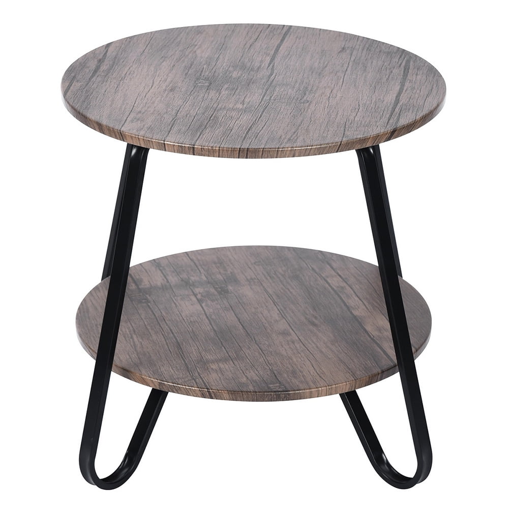 Kepooman Double Tier End Table, Side Table, Round Nightstand for Living Room & Bedroom Kepooman Double Tier End Table, Side Table, Round Nightstand for Living Room & Bedroom