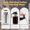 thumbnail image 4 of 64oz cold brew coffee maker, 2 quart wide mouth with extra fine stainless steel filter (black)., 4 of 5