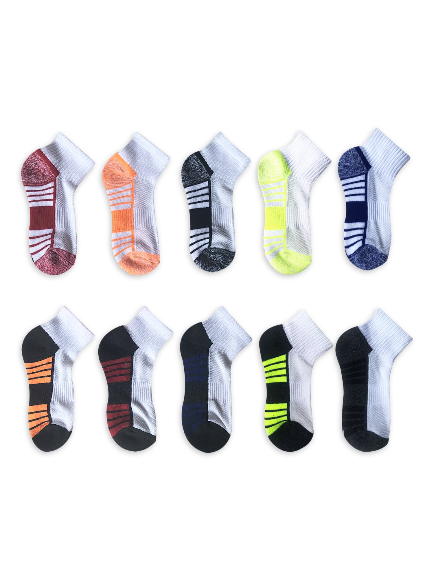 Boys 3 pack Crew Athletic Socks Large Shoe Size 3-9 Assorted Colors New 