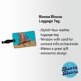 thumbnail image 2 of Beach Chair Red White Stripe Vacation Faux Leather Travel Luggage Tag, 2 of 7