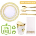 thumbnail image 3 of FOCUSLINE 350 Piece Gold Lace Plastic Plates, Disposable Heavy Duty Plastic Plate Set, 3 of 8