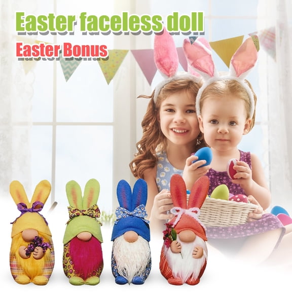 ABPWLY Toys Easter Gnomes Bunny Decoration Dwarf Faceless Doll Swedish Elfs Soft Plush Present Home Ornaments Gifts for Kids Adults Gifts