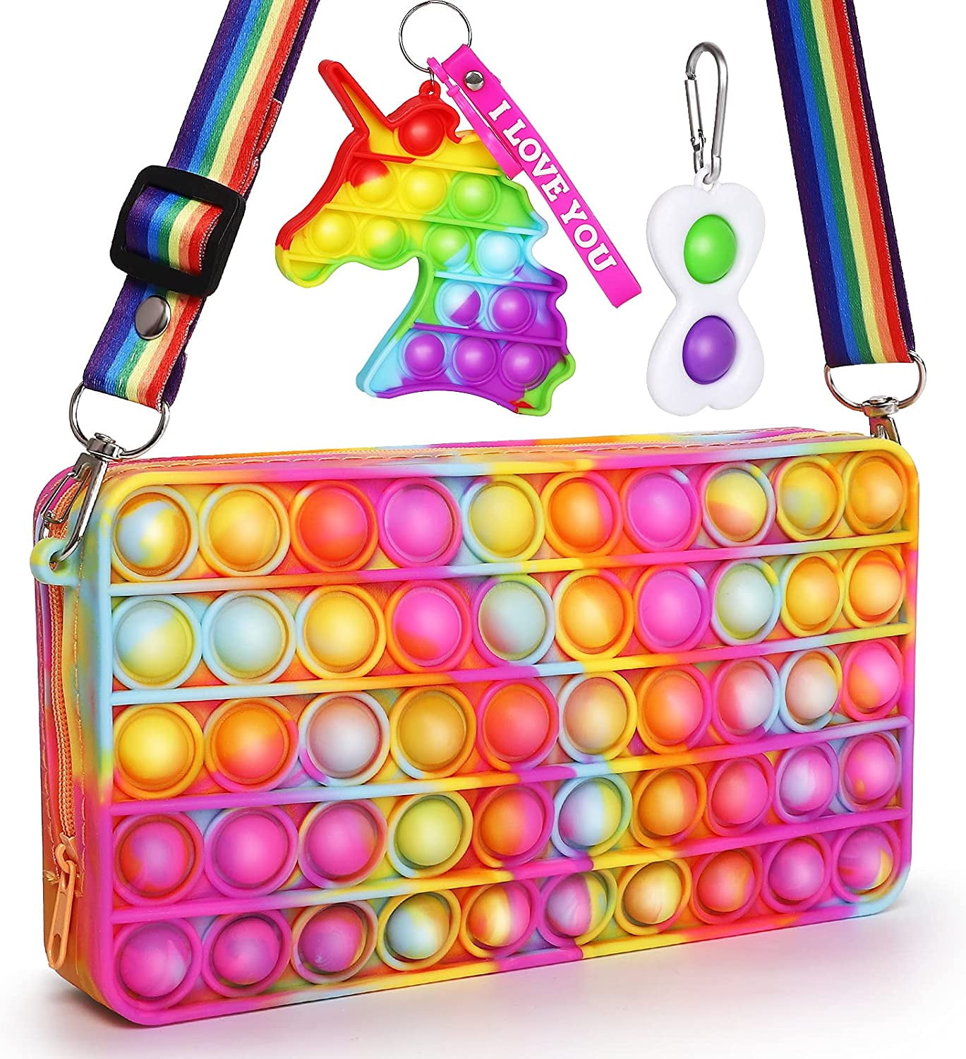 Popite Fidget Toy Push Bubble Silicone Bags Antistress Fidget Girls Shell  Bags Cadeaux pour enfants Spotify Premium Squeeze Toy