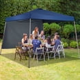 thumbnail image 2 of Ainfox 8 x 8 ft Pop up Canopy Tent with One Sidewall,Instant Slant Outdoor Gazebo for Beach, Sun Shade,Outdoor Activies,Blue, 2 of 8