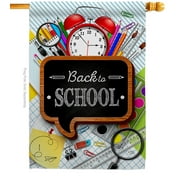 School Time House Flag Back To 28 X40 Double-Sided Yard Banner