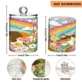 thumbnail image 3 of Clear Storage Jar 2.75x 4.13 Inches One Sizex2 Cotton Swabs Cans Translucent Plasticental Floss Cans Cotton Pads Cans Bathroom Canisters Sleeping Rainbow Cat, 3 of 7
