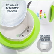 Nostalgia Snow Cone Maker, Shaved Ice Machine and Snow Cone Maker with 2 Ice Molds, Green