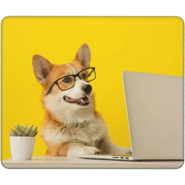 Funny Dog Mouse Pad 12x10 Inch Big Yellow Mouse Pad with Cute Animal